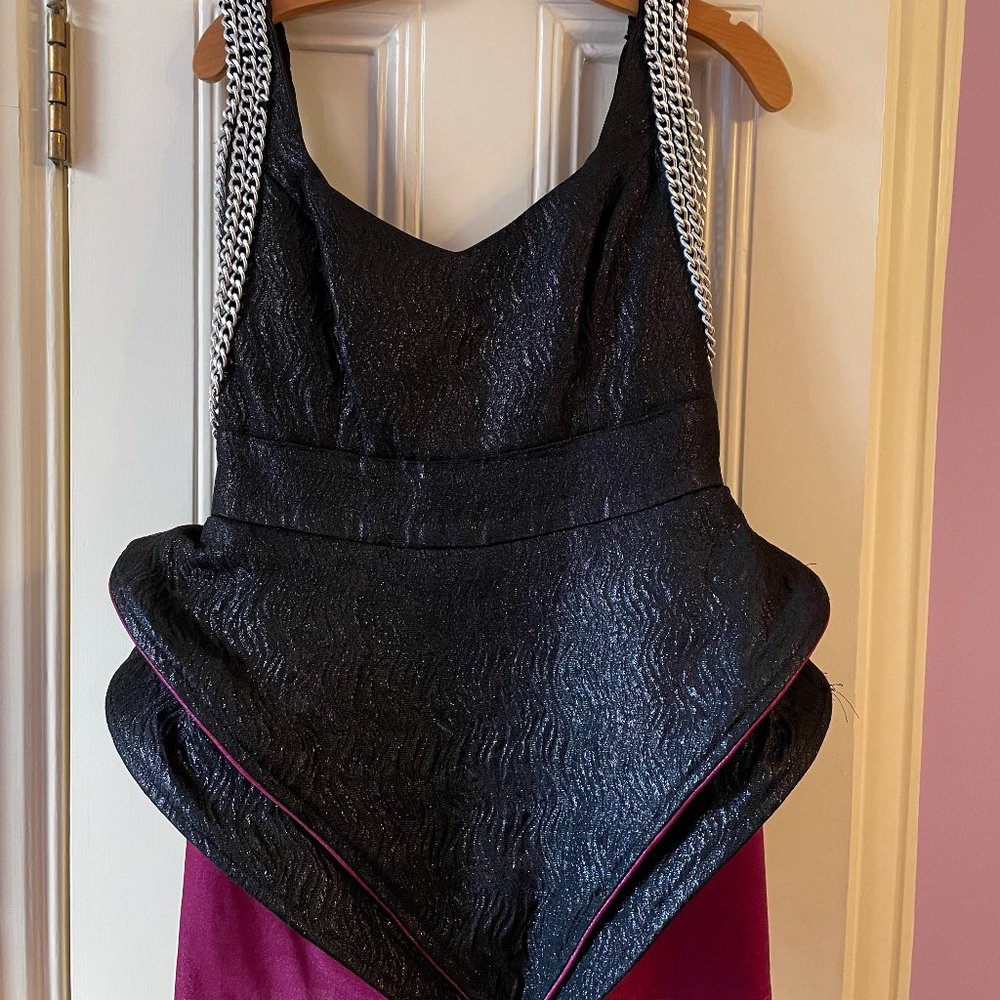 Custom Dress with Chain Shoulder and Hip Fins
